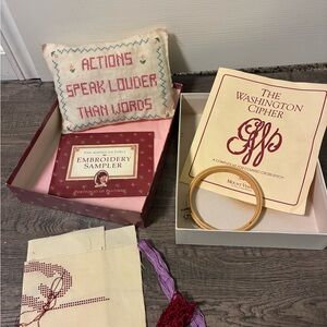 Pleasant company Samantha American girl Embroidery Sampler Kit Hoop and Patterns